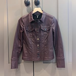 White House Black Market Coated Denim Shacket